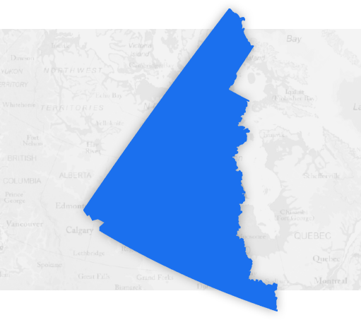 Map highlighting the territory of Yukon in bright blue against a light background.